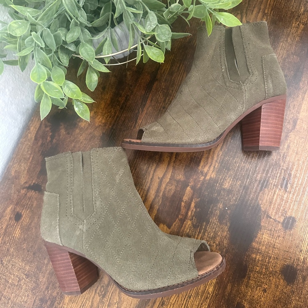 Toms Green Majorca Peep Toe Bootie - Picture 7 of 12